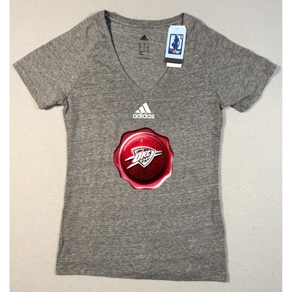Adidas Women's OKC Thunder T -Shirt - Size L - Gray - NEW W/Tags